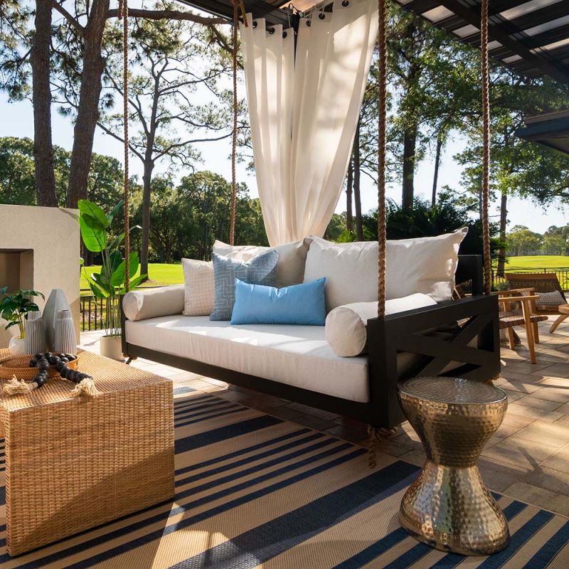 Sunbrella Patio Swing Bed Cushion Bundle Twin Size