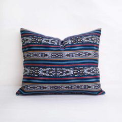 Throw Pillow Made With Sunbrella Artistry Indigo 145340-0001