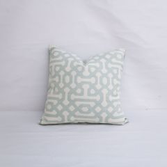 Throw Pillow Made With Sunbrella Fretwork Mist 45991-0000 - Reversible (Light Side)